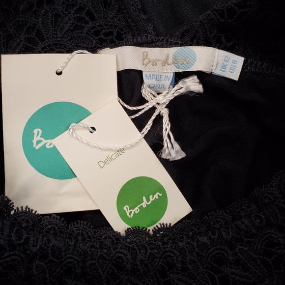 Boden Seraphina Lace Detail Top, BlackSz 8 - Picture 6 of 8